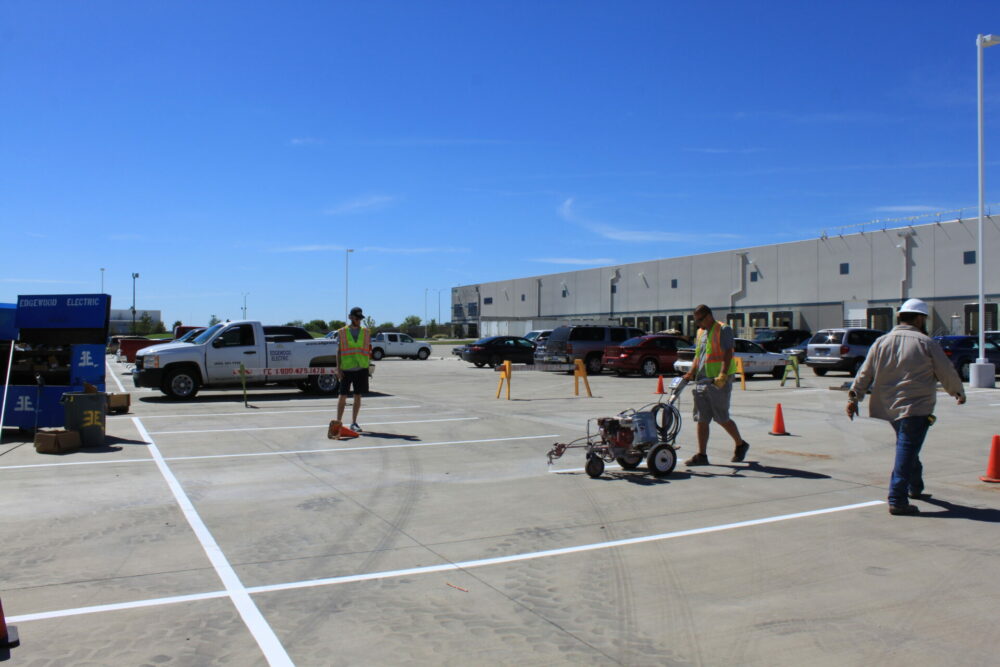 warehouse parking lot striping