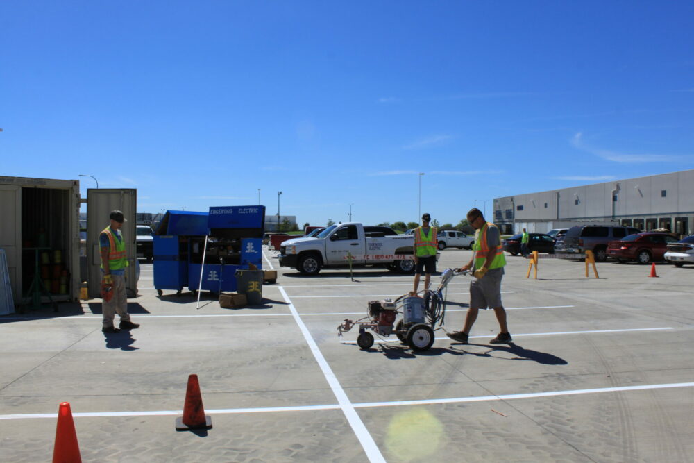 warehouse parking lot striping